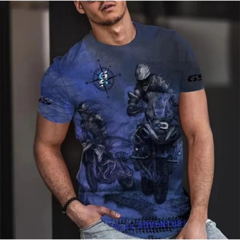 Vintage Motorcycle Adventure T Shirt Summer Street O Neck Classic Loose T-shirt Short Sleeve Casual Oversized Mens Tops