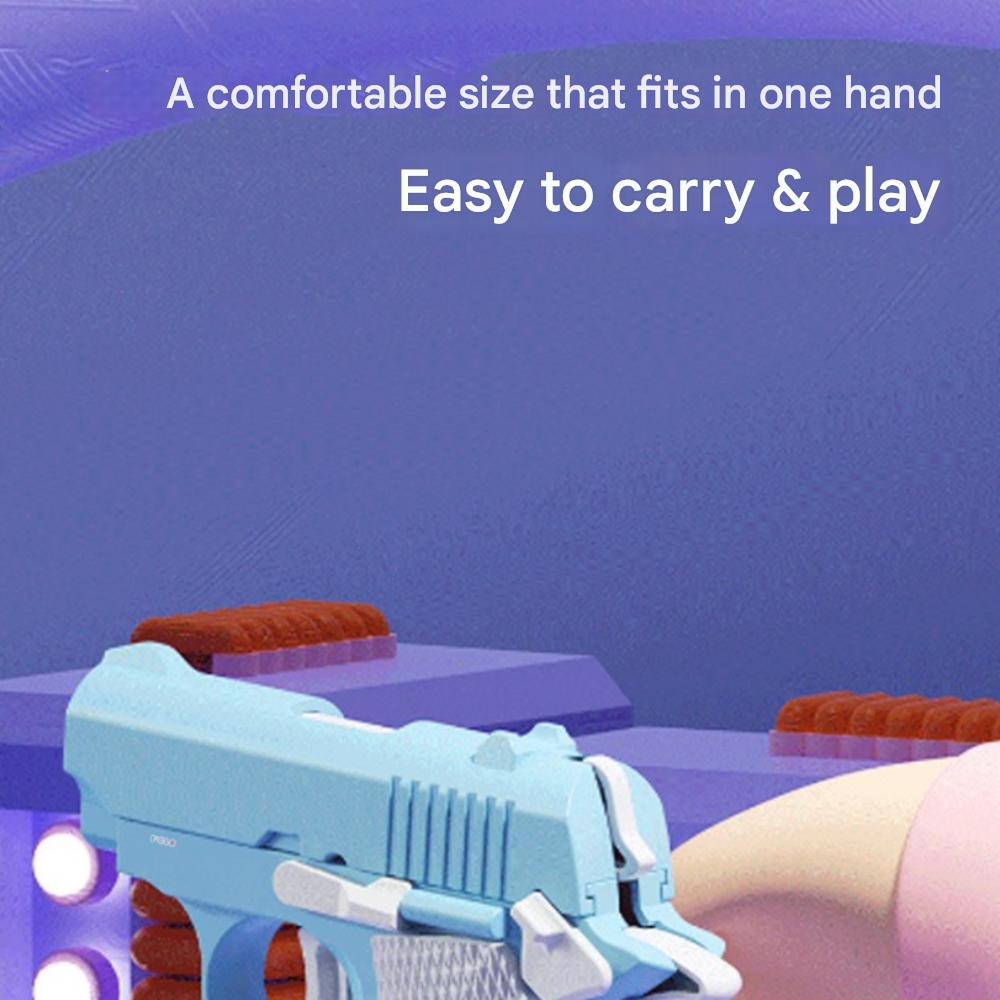 3D Spielzeug Mini Pistole 2-teiliges Set, Spielzeug Blau + Spielzeug Rosa