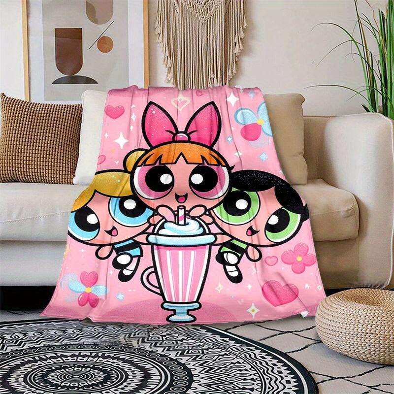 1pcPowerpuff Plush Blanket - Soft and Comfortable for All Seasons, Perfect