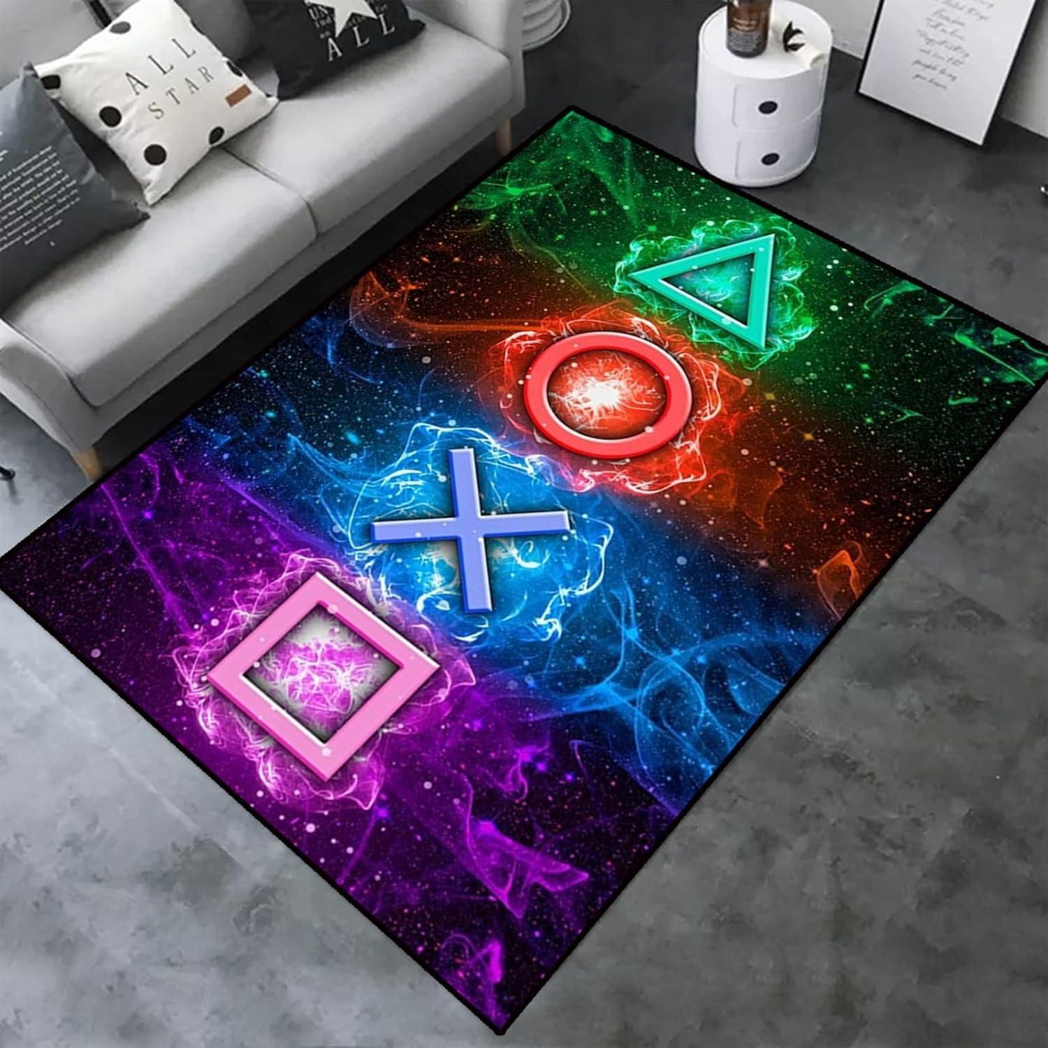 

3D Controller Pattern Gaming Rugs for Gamers Vibrant Gaming Carpets and Mats for Home Decor Ideal for Living Rooms and Bedrooms 40cm x 60cm