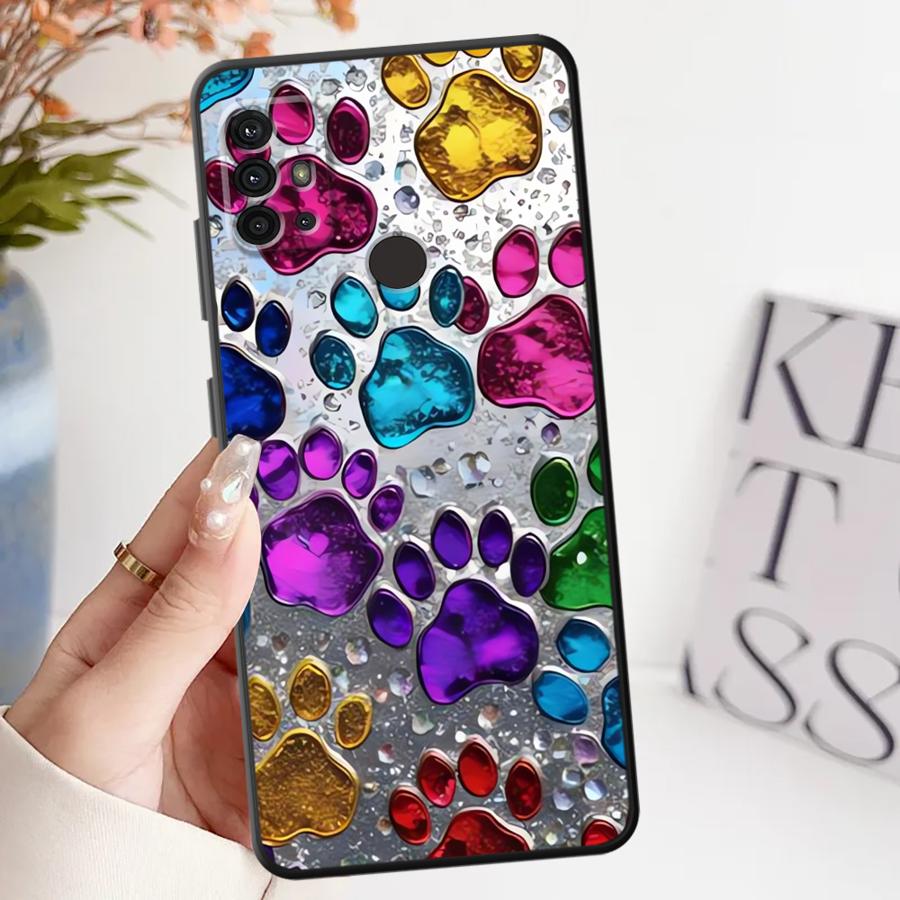 

Rose Paw Print Case for Motorola Moto G71 G60s G50 G52 Edge 20 Pro 30 Lite G53 G30 G51 G73 G22 Edge40 G32 Phone Cover Motorola Edge 20 Lite