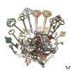 Mixed Alloy Key Pendants Vintage Style Steampunk Gear Skeleton Key Charms for Jewelry Making Craft Supplies
