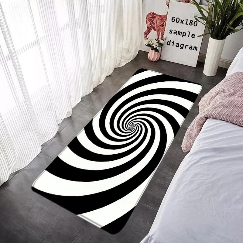 House Entrance Doormat 3D Vortex Geometric Optical Illusion Rug Hallway Carpet Foot Carpets Rugs Floor Mats Non-slip Home Decor