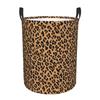Tan Leopard Print Dirty Laundry Baskets Foldable Large Waterproof Clothes Storage Basket For Home Children's