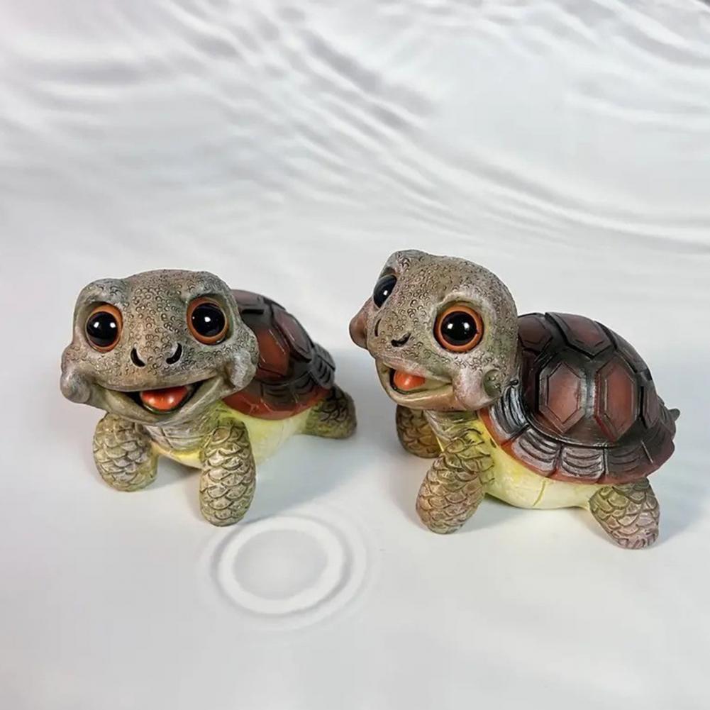 Garden Ornament Artistic Outdoor Sculpture Adorable Mini Turtle Garden Statue Waterproof Uv Resistant for Yard for Outdoor