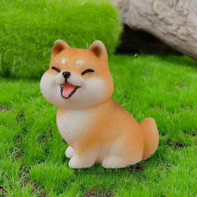 Tiny Dog Figurine Little Pet Resin Ornament Miniature Animal Figures for Micro Fairy Garden Landscape DIY Crafts Aquarium Plant Pot Decor