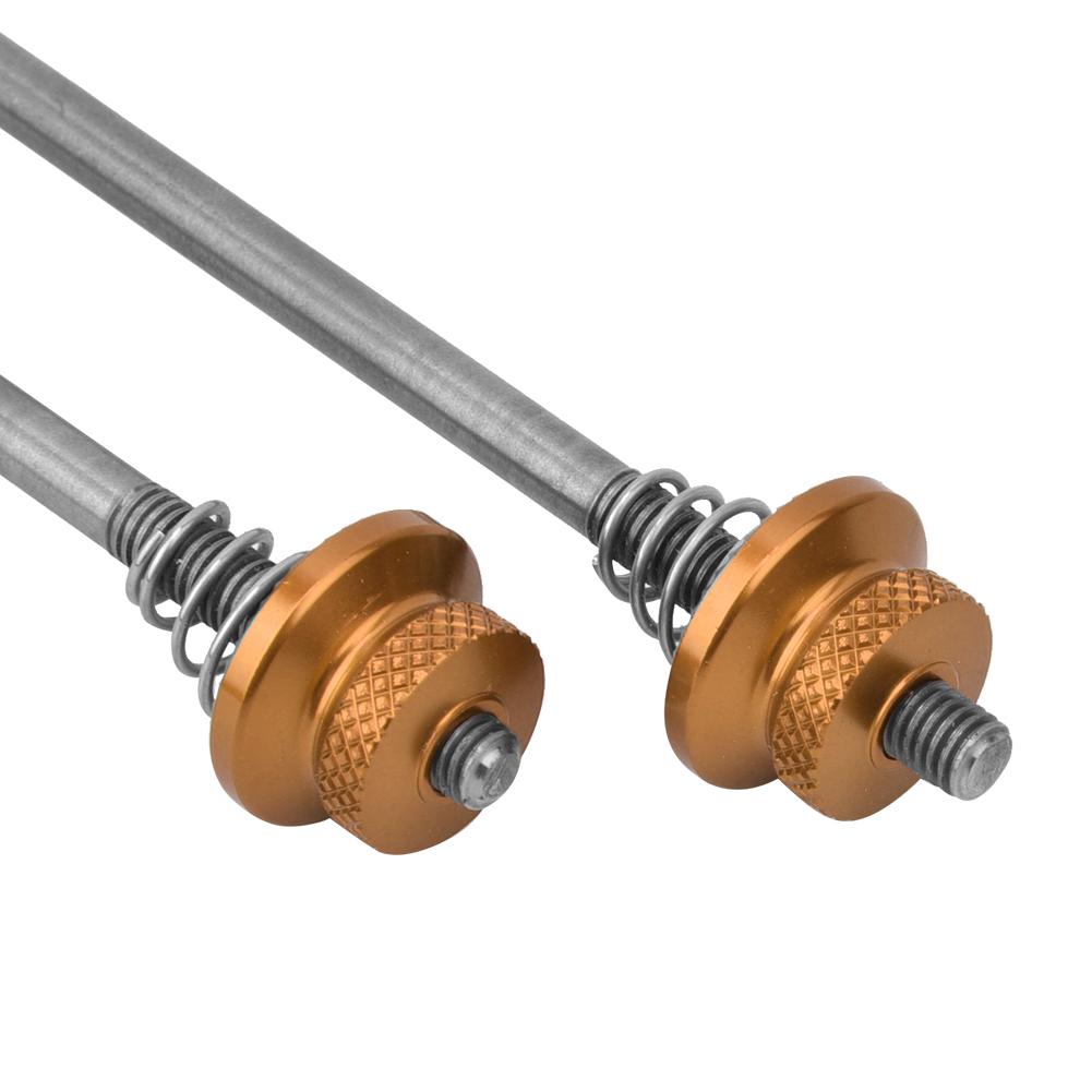 A Pair 6061 Aluminium Alloy TC4T Titanium Alloy Bike Quick Release Lever Front Rear Wheel Skewer SetGolden