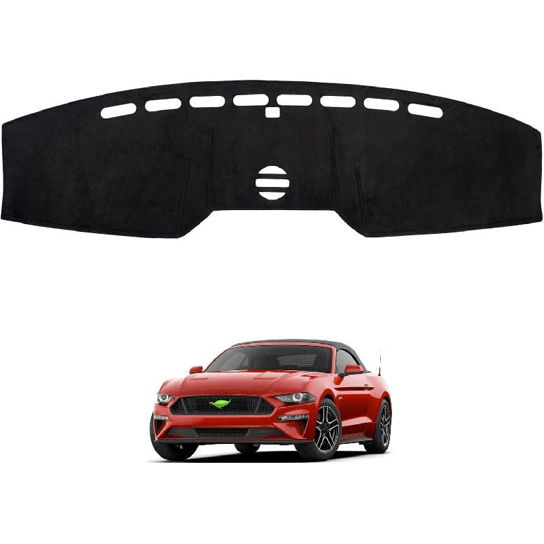 CARTIST Dashboard Cover Mat for 2015-2020 2021 2022 Ford Mustang Accessories Dash Cover Flannel Dash Mat Sunshade Glare UV Rays Protector (Not Fit