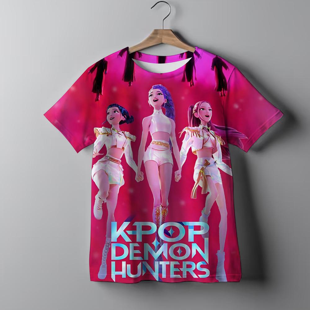 Gyermekruházat KPop Démonvadászok Rajongói Ajándékok Gyerek Póló Divatos Alkalmi Felsők 2025 Forró Film Puha Kislány Póló