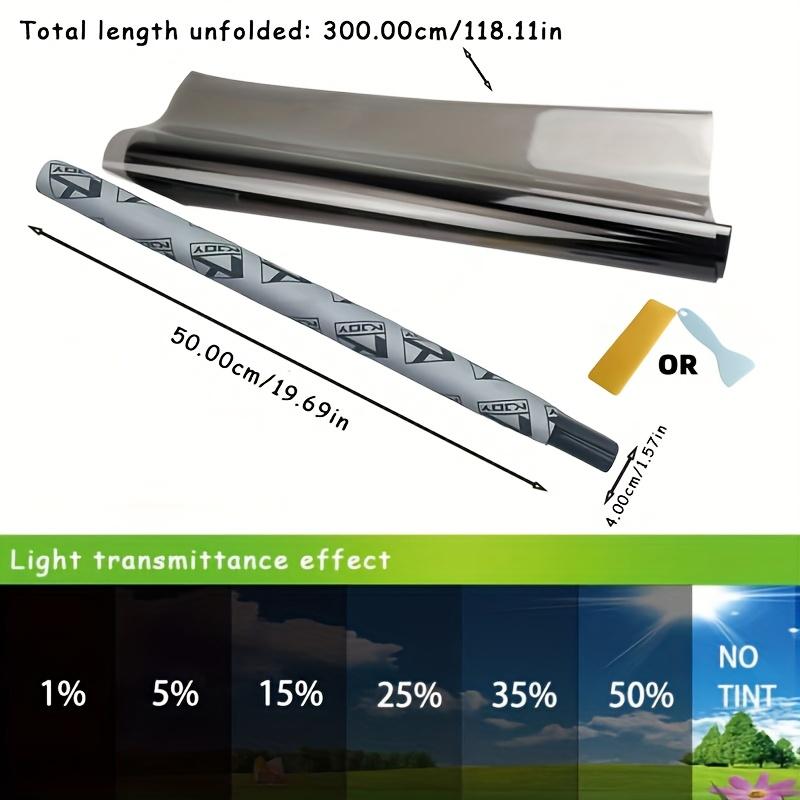 

KKJOY 3Mx50CM VLT Black Car & Home Window Film Solar UV Protector Pearl Cotton Finish Easy Stick Application UV Blocking Sticker 1 Percent