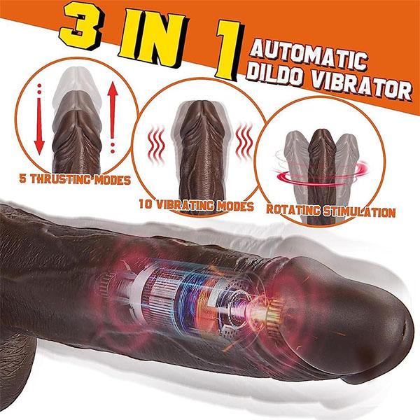 Insertion Vibrator Remote Control with 10 Vibrations and 10 Insertion Patterns G-Spot Dildo with Powerful Suction Cups Realistic Dildo, Adult Toys