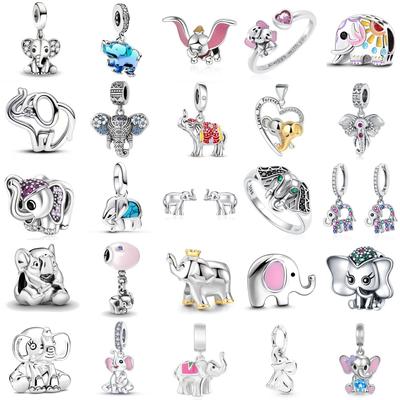 Newcopper Mascot Charm Elephant Bead Earrings Rings Fit Original Bracelet Women Jewelry Pendant Diy Making Gift Accessories