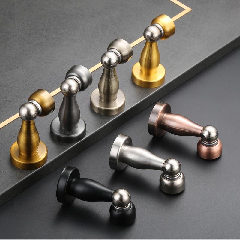 New Stainless Steel Magnetic Door Stopper Sticker Toilet Glass Hidden Door Holders Catch Floor Doorstop Door Hardware