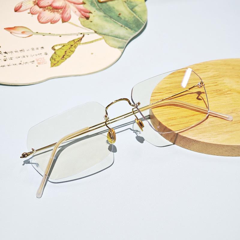 Summer Rimless Titanium Alloy Glasses: Unisex Retro Light Luxury Frame