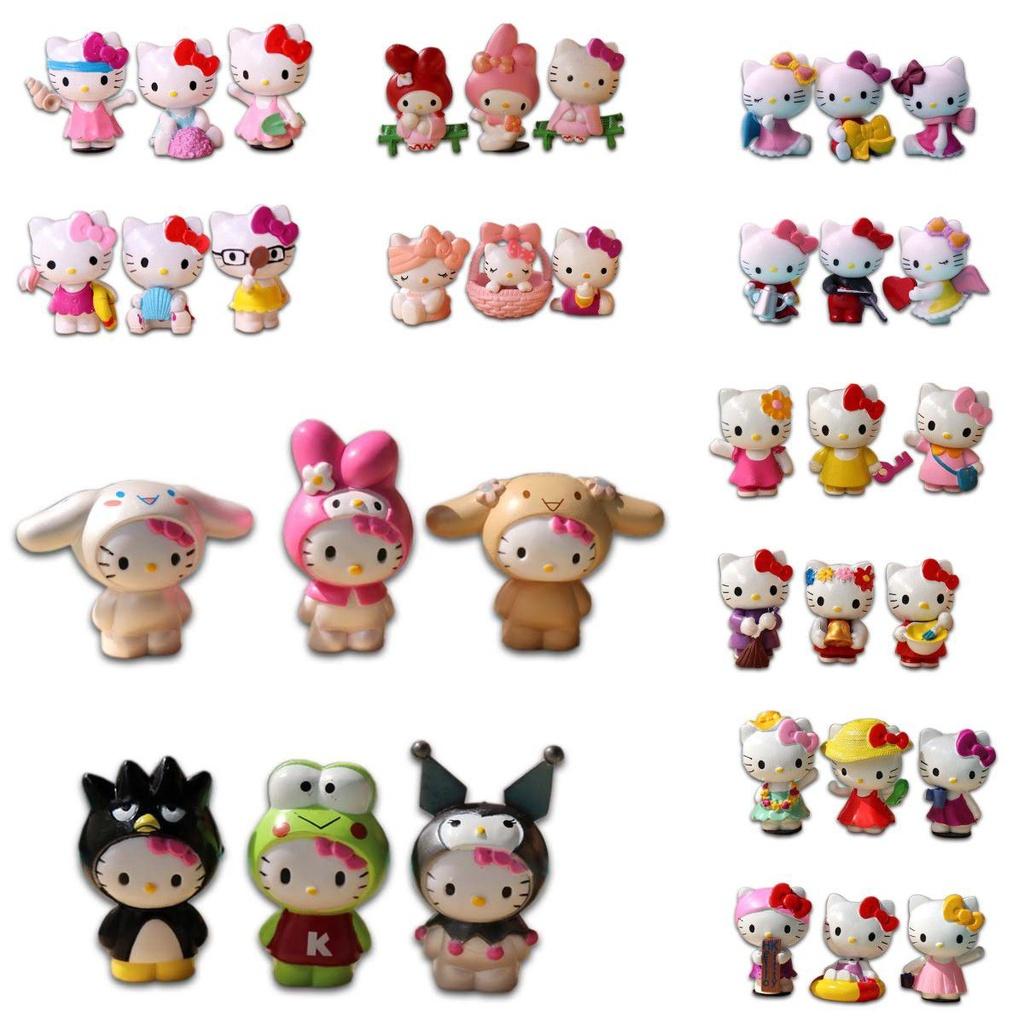 Rozkošných 6ks Hello Kitty Kuromi Sanrio Roztomilých Panenek Příslušenství Pro Sběratele