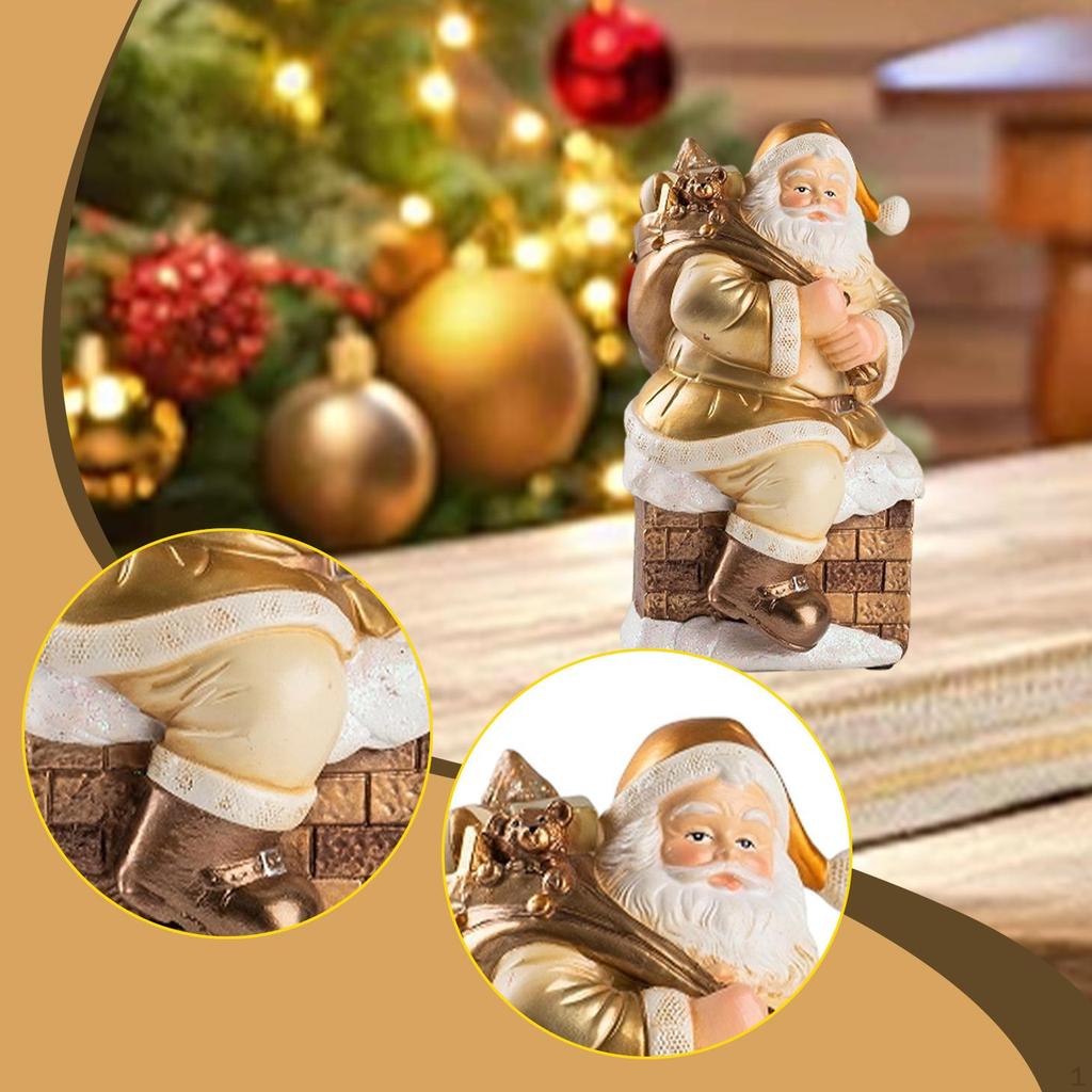 Santa Claus Figurine Christmas Decoration Craft Gift Party Supplies Statue Xmas Tabletop
