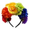 Fascia per Capelli Fiore Rosa Arcobaleno - Perfetta per Halloween, Natale e Vacanze