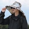 Camouflage Hat Men's Summer Outdoor Hiking Cycling Fishing Sun Protection Large Brim Face Covering Hat Fishing Mountaineering Bucket Hat