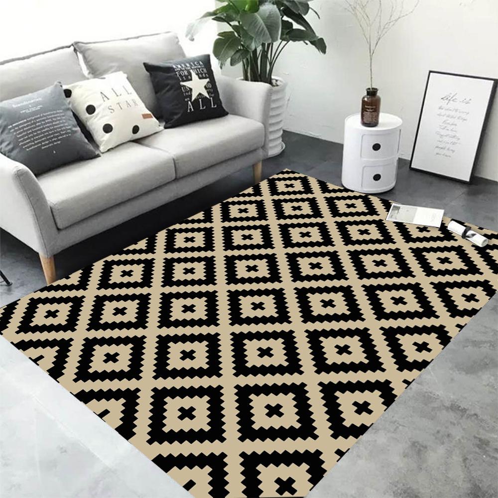 Geometric Pattern Carpet Mat Rug Modern Minimalist Design Home Decoration Soft Floor Mat for Living Room Living Room Decoration