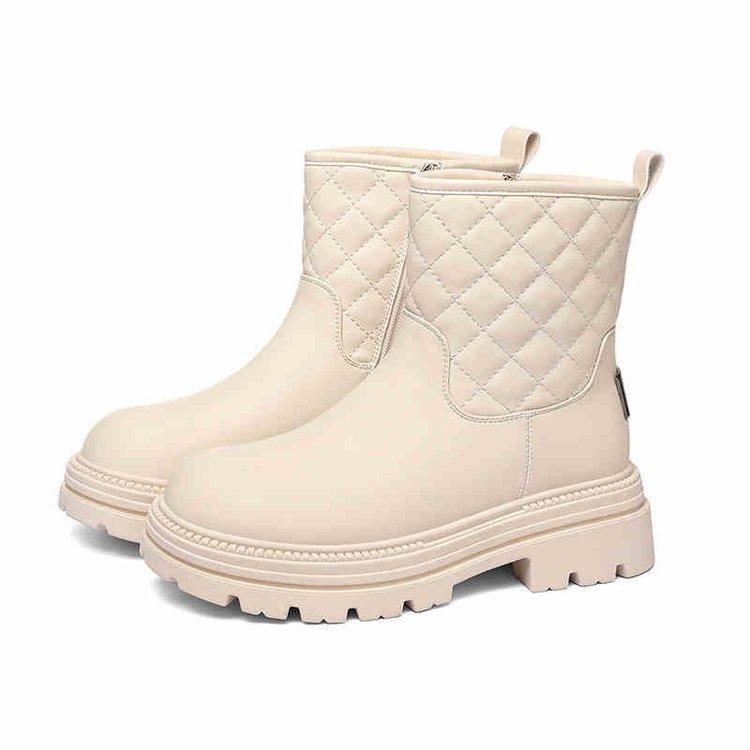 

Модные зарубежные зимние ботинки женские зимние 2024 новые хлопковые туфли универсальные теплые бархатные утолщенные короткие ботинки 40