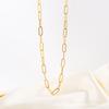 45Cm Stylish Simple Stainless Steel Paper Clip Chain Necklace Color Clavicle Chain Square Squashed Premium Durable