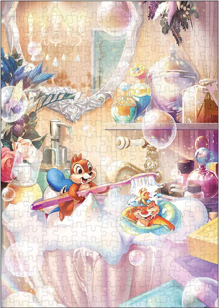 Tenyo (Tenyo) [Made in Japan] 300-Piece Jigsaw Puzzle Disney Chip & Dale: Bath Time Mayhem (30.5x43cm) D-300-015, Includes Glue, Spatula, and Service