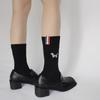 Welpenstickerei Mid-Calf-Socken mit Schwarz-Weißen Reinen Baumwollsocken für Männer und Frauen, Ein Trendiger Sockenstapel