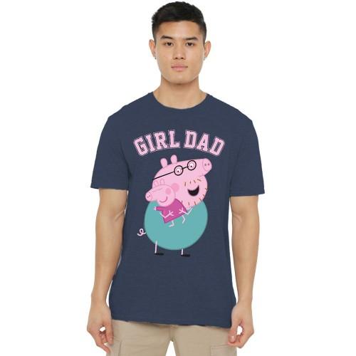 Peppa Pig Unisex Voksen Jente Pappa Pappa Gris Heather T-skjorte