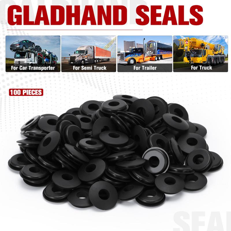 

100Pcs Glad Hand Seals Rubber Gladhand Washers Round Elastic Grommets For Tractor Braking Air Hose Trucks Trailers 10028 10111