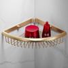 Tuqiu Bathroom Shelf  Wall Mounted Brass Corner Shelf Square Bath Shower Shelf Brushed Gold Bath Shampoo Holder Corner shelf