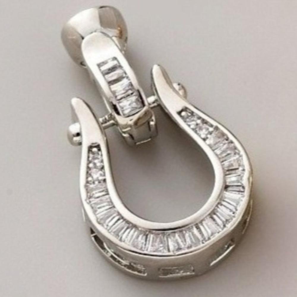 2PCS Fashionable Pearl Necklace Clasps: T-shaped, Zircon, U-shaped, Horseshoe-shaped, Hand-finished, Connecting, Male-Female, Sweater Chain