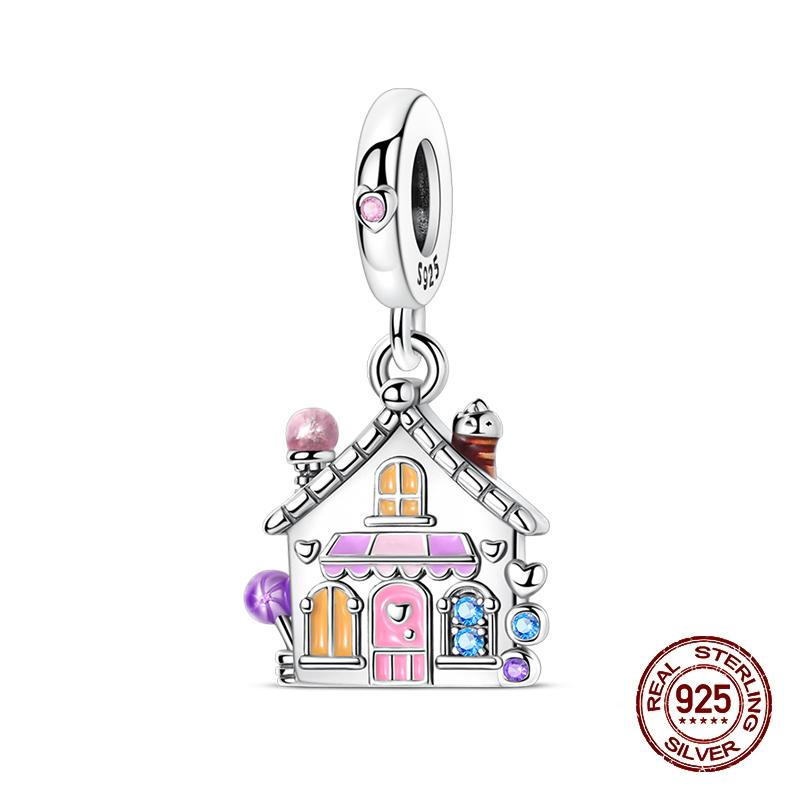 New 925 Silver Color Fox Rabbit Rose Castle Fairy Tale Charms Beads Fit 3mm 925 Original Bracelets DIY Jewelry Birthday Gift