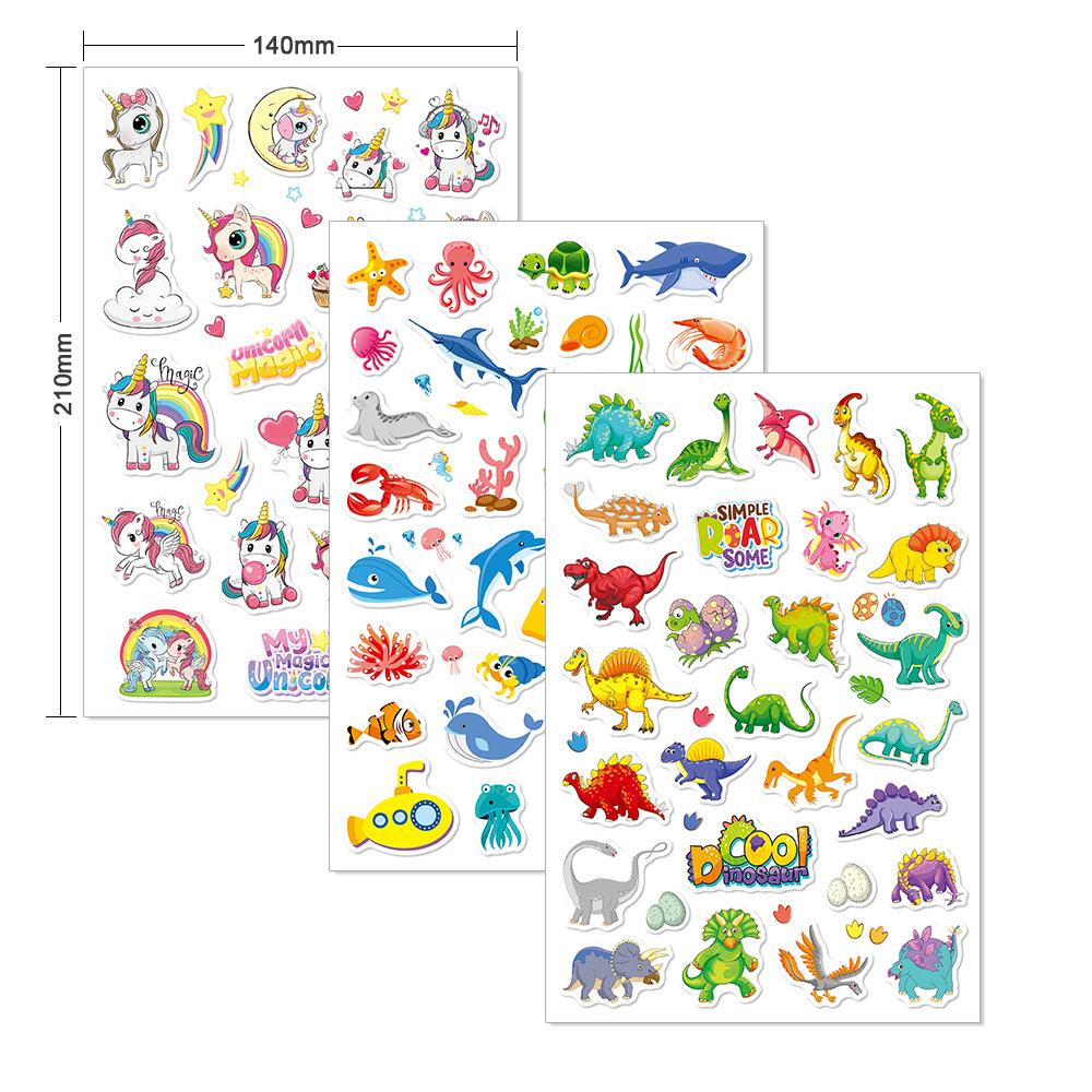 229Pcs Children Scenes Jelly Sticker Books Reusable Hand-on Puzzle Game Animal Dinosaur For Kids Montessori Early Education Gift