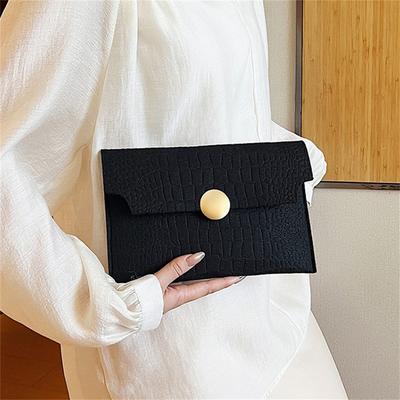 Bolsas de mano con forma de sobre para mujer, bolsos de fieltro casual con relieve, color liso, moda, bolsos de mano para la noche, bolso para mujer