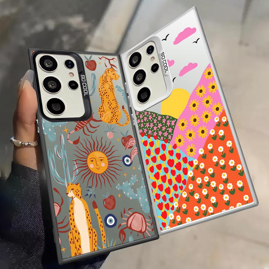Flower Animals Case for Samsung Galaxy S25 S24 FE S23 S23 Ultra Note 20 Ultra S20 Plus S25Edge S22 S21 Phone Cover