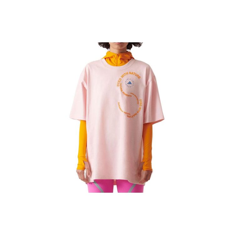 Adidas By Stella McCartney Unisex Sportswear Organic Cotton Oversized T-Shirt Tropic Bloom Pink IA7711 XL