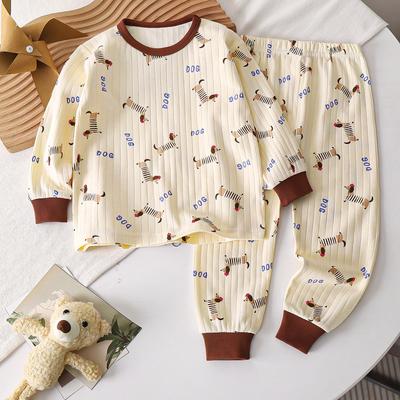 Children Cotton Pajama Set Autumn Newborn Baby Boys Girls Homewear Sleepwear Long Sleeve Top and Pants Kids Clothing Set Soft Comfortable