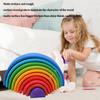 Wooden Stacking Building Toy Stacker Blocks Semicircle Nesting Puzzle for Toddlers Kids Early Education