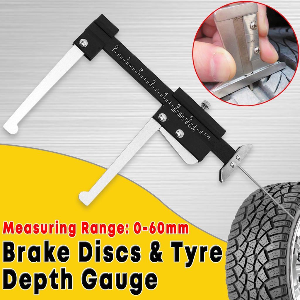 Digital Caliper Brake Disc Thickness Measuring Tool 0-60mm Aluminum Alloy Auto