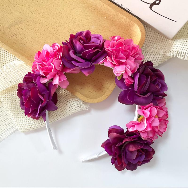 Floral Headband For Women Girls Artificial Bohemian Flower Crown Fashion Hair Accessory For Wedding Festival Party