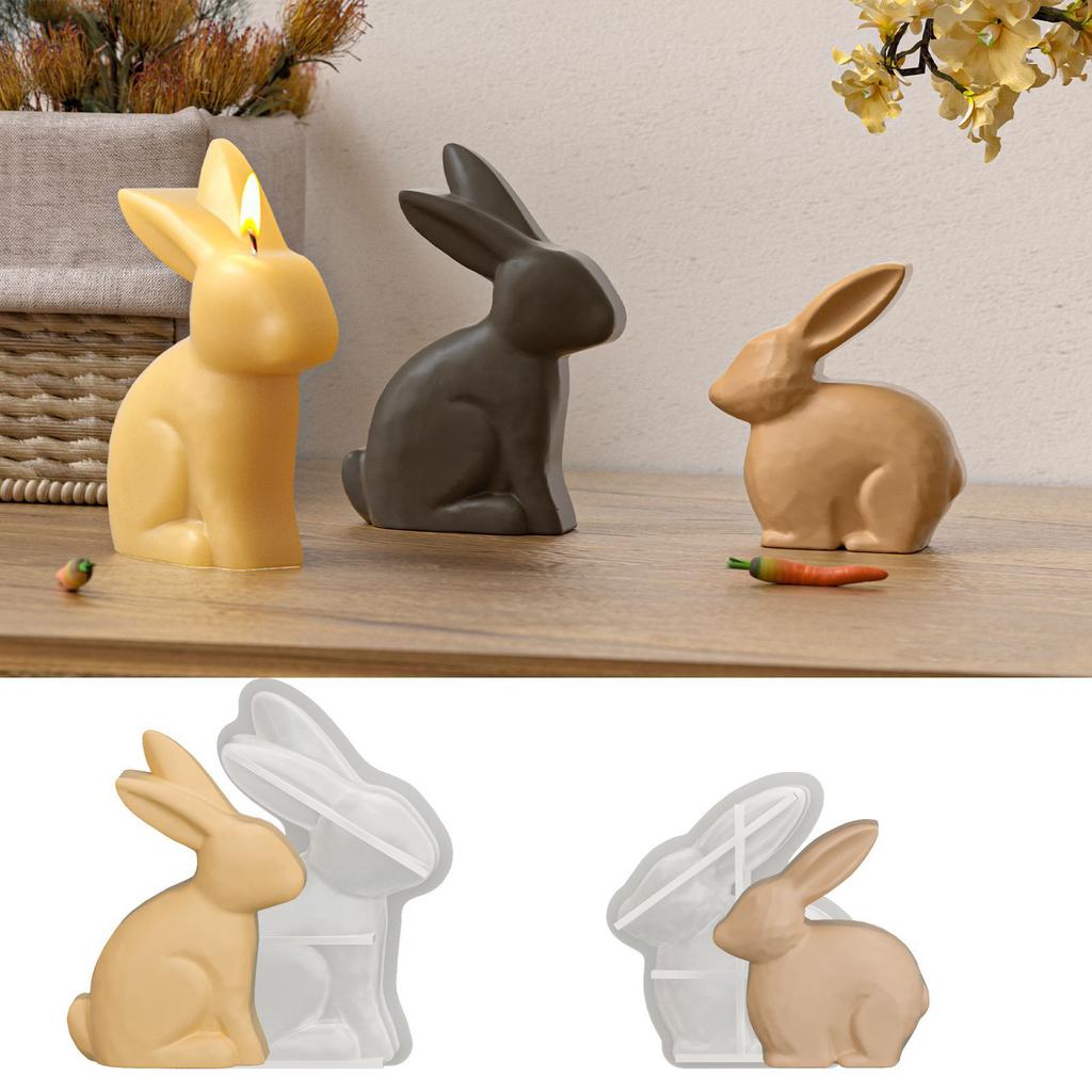 3D-Kaninchenform Silikon Silikon Bastelform Osterhase Silikonform Leicht Für Duftkerzen Heimdekoration Geschenk