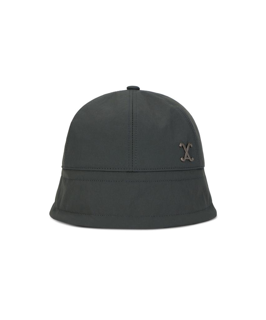 Bajal Va Curved Studded Nylon Bonnet Hat Charcoal
