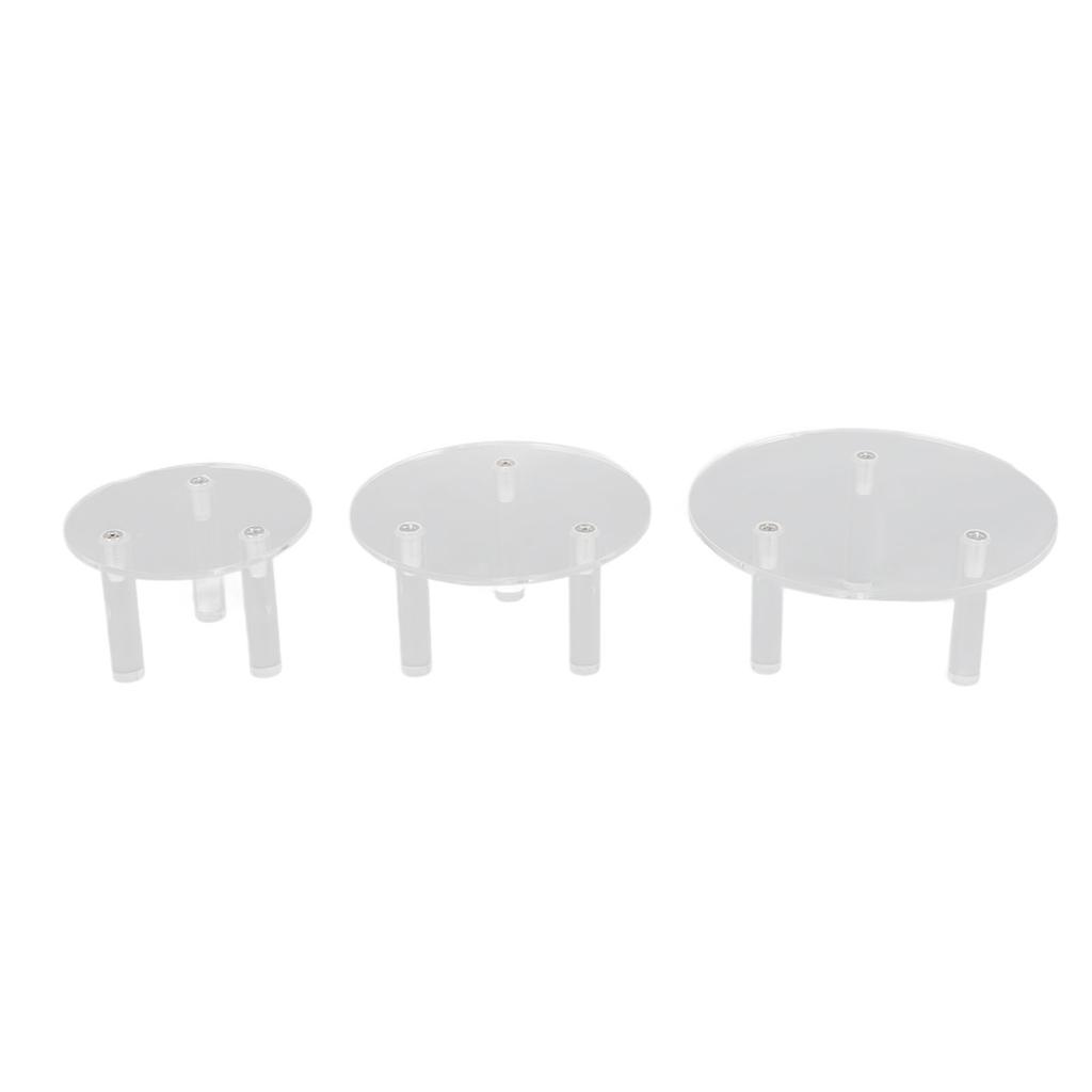 3 PCS Round Acrylic Display Stand Set Easy To Install Round Acrylic Jewelry Display for Rings Earrings Mini Figurines