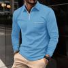 Fall POLO Shirt Zipper Pocket Men's Long-sleeved Sports Polo Shirt
