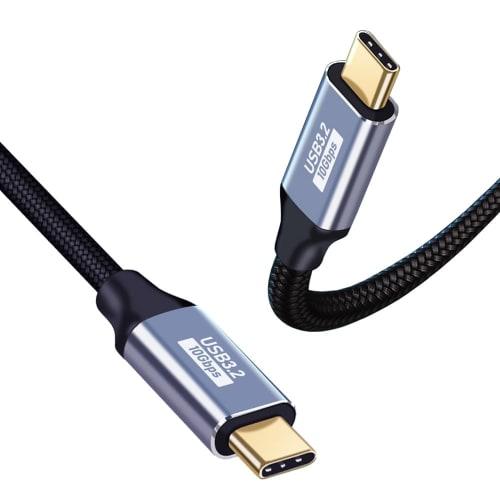 USB-C & USB-C Cable 3M Type-c Cable USB3.1 Gen2 (10Gbps) PD Compatible 100W/5A Quick Charging 4K/60Hz Video Output Ultra Durable Nylon Type-c Cable Co