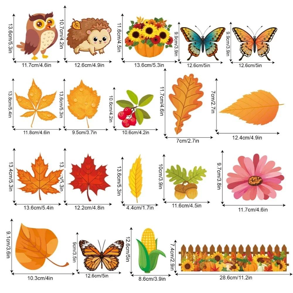 Autumn Cardboard Leaves Squirrel Pumpkin Background Wall Bulletin Board Decorated Thanksgiving Wall Stickers Wall Decoration