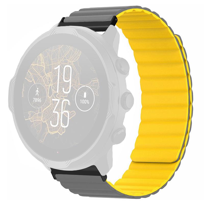 For Suunto Spartan Sport Wrist HR Baro/Suunto 7 Magnetic Band 24mm Silicone Watch Strap