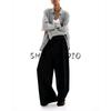 Spring New Arrival Women's Clothing French Retro Commute Minimalist Easiest for Match Loose Wide-Leg Casual Pants 1264858