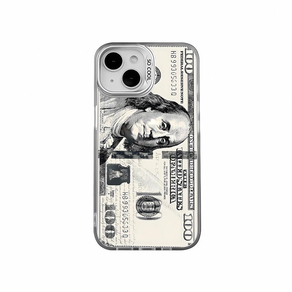 100 Dollar Bill Franklin Money Pattern Design Protective Cover for iPhone 17 16 15 14 13 12 11 16E Series Pro Max Plus
