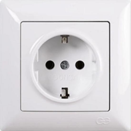 

Розетка із заземленням, біла